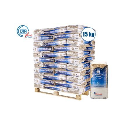 Pellet Butagaz DIN+ 100% résineux – palette de 66 sacs de 15KG